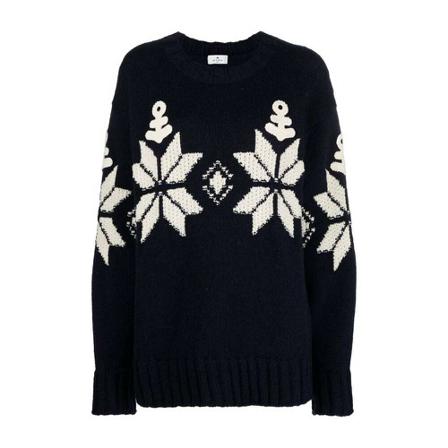 Etro, Round-neck Knitwear Blauw, Heren, Maat:L,alpaca