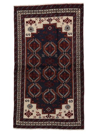 Baluch Rug 110X195 Black/Orange Wool, Persia