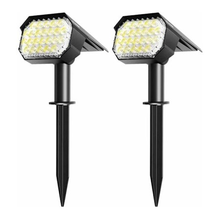 Solcellsbelysning för utomhusbruk, solcellsstrålkastare för utomhusbruk, trädgårdsbelysning, garage, terrass, gård, kraftfull solcellsstrålkastare [