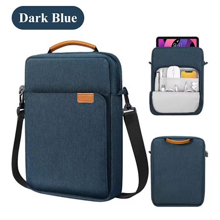 Blå Laptop Tablet Messenger Bag for MacBook Air Pro M1 M2 iPad 9