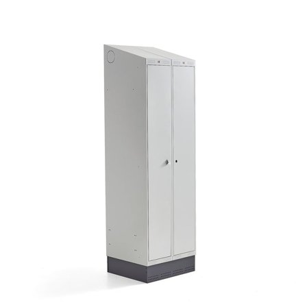 Clean-dirty locker CLASSIC COMBO, skirting, 2 doors, 2050x600x550mm, grey