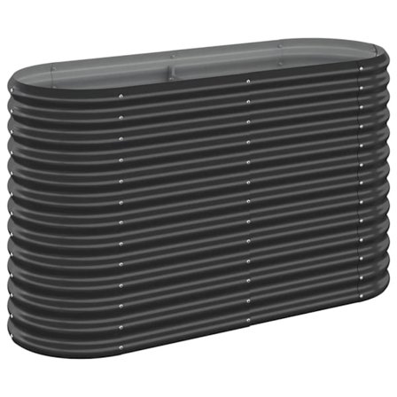 vidaXL Odlingslåda pulverlackerat stål 114x40x68 cm antracit