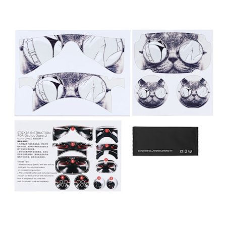 Oculus Quest 2 VR Briller Kontroller Headset Beskyttende Klistremerker PVC Skin Cover Sett Solbriller Katt