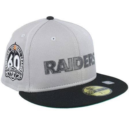 New Era - NFL Grey fitted Czapka Z Daszkiem - Las Vegas Raiders Pivot Mesh Crown Grey/Black Fitted @ Hatstore