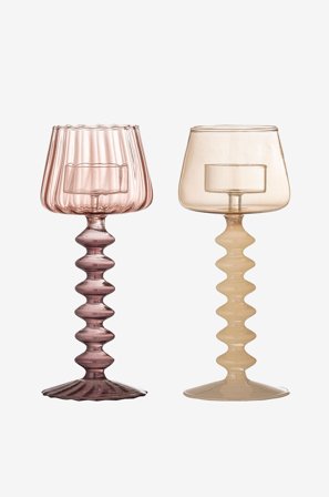 Bloomingville - Daze Ljuslykta, set om 2 - Rosa - Ljusstakar & lyktor - Från Homeroom