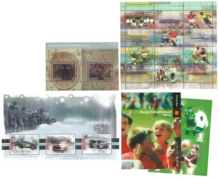 Norge - 3 stemplede miniark og 1 stemplet hæfte