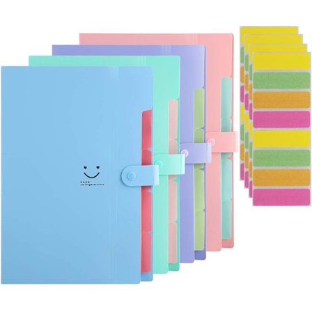 Expanderande mapp med 5 fack, söta mappar, A4-brevstorlek dragspelsmapp papper 32,5*23,5 cm