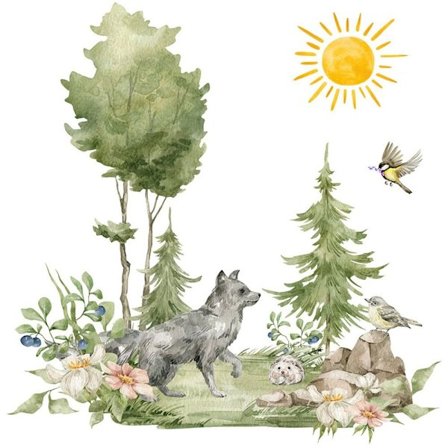 Veggklistremerke for skogdyr tegneseriedyr 2 2