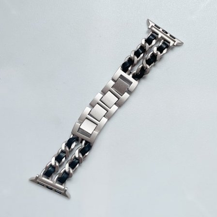 Klockarmband för Apple Watch iWatch 38/40/41/ 10:e generationen 42mm stjärnljus svart