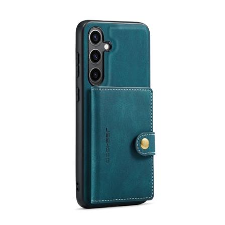 Läderplånbok med magnetiskt hållare för Galaxy S24 Plus Green