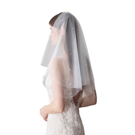 Håndlavet perle brudeslør, 60 cm, 1 stk