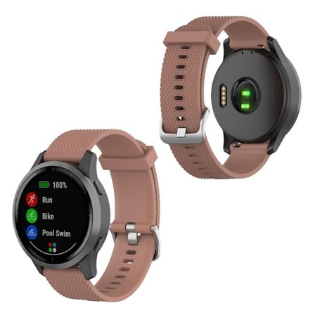 Garmin Vivoactive 4 texturerat klockarmband i silikon - Brun