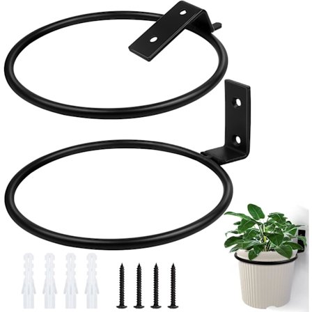 2 stk. Metal Ring Blomsterpotte 4in/6 in Plantepotte Ring Vægmonterede Plantekasser Beslag til at Holde Plantekasser med Skruer