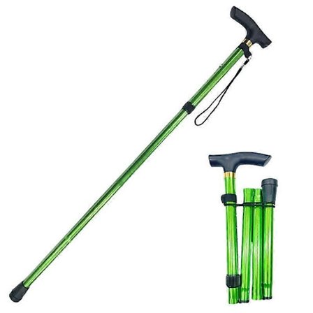 Foldbar Stok, Sammenklappelig Stok, Gåstok, Skridsikker Komfortabel js