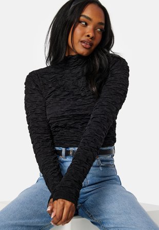 SELECTED Nancy Roll Neck Top Black Klær