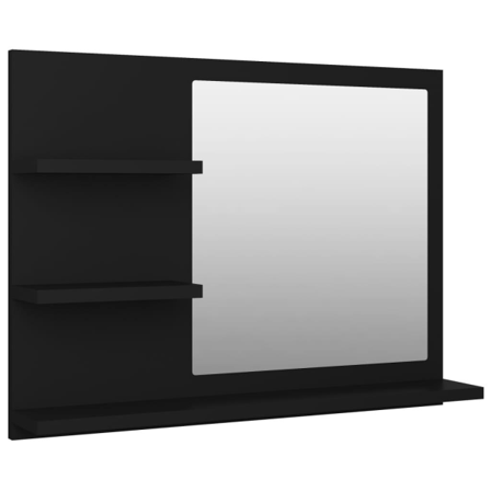 Vidaxl Badrumsspegel Svart 60x10,5x45 Cm Konstruerat Trä Svart