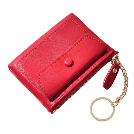 Mini nøglering pung til kvinder, slank minimalistisk kortholder til udendørs shopping og skole