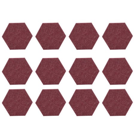 12 stk. sekskantede selvklebende akustikkpaneler lydabsorberende plate vegg lydisolert kabinett mørk rød