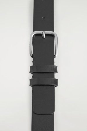 COS Femme Ceinture En Cuir Classique in Noir