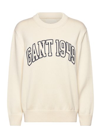 GANT Graphic Cotton C-Neck - Cream - M