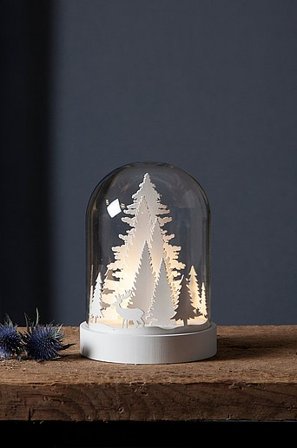 Jotex - Glaskuppel Wald Weiß - Kaufe Dekorative Weihnachtsbeleuchtung bei Jotex