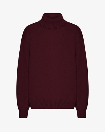 Merino Wool Turtleneck - Oxblood Red 2XL