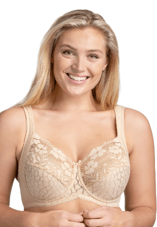 Miss Mary of Sweden Jacquard And Lace Bh Med Bygel Dam Beige 80c