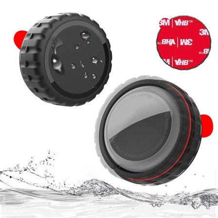 Apple AirTag-fodral, skruvbart, vattentätt, självhäftande - svart