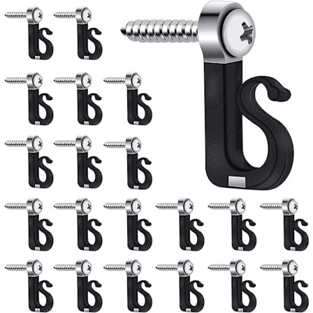 Skruvöglor, 20-pack - Utomhus- och inomhusljusfästen med borr för enkel frigöring av utomhus LED-ljusslingor