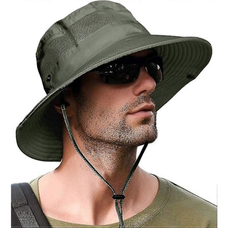 Fiskehatt UPF 50+ Bredbrättad Solhatt för Män och Kvinnor, Herrar Bucket Hats med UV-Skydd för