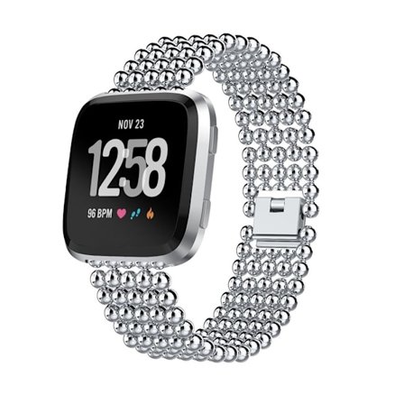 Fitbit Versa klocklänk rostfri stål pärlor - Silver