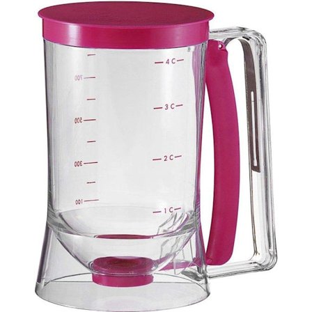 Pannekake Cupcake Batter Dispenser Verktøy - Pannekake Batter Dispenser Cupcakes Muffins & Vafler - Batter Dispenser med klemmehåndtak, Lilla