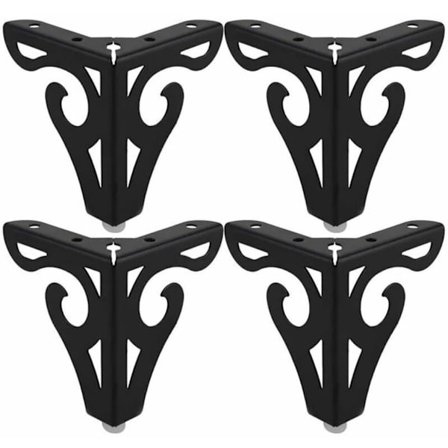 Metall soffa ben - Järnskåp ben - 10 cm hög, svart, 4 st