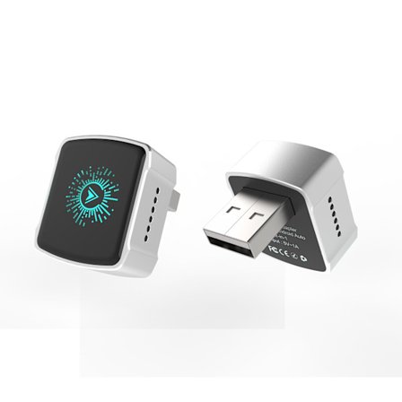 Trådlös Carplay-box Android Auto två-i-ett bilanslutnings smartbox (silver)