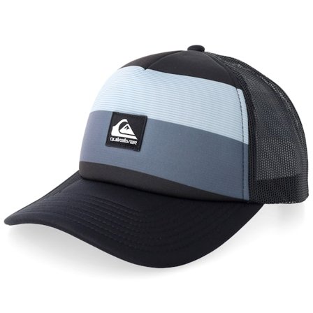 Quiksilver - Negro trucker Gorra - Emu Coop Black Reconnect Stripe A-frame Trucker @ Hatstore