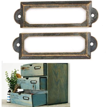 Metal Etiket Holder Etiketter 20 Stykker Til Selvklæbende Møbler 20 Stk Skuffe Etiket Mærke Studerende DIY Retro Små Møbler Skuffe Skilte Hylde Note