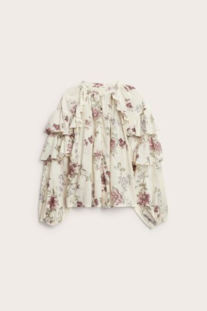 Newbie | Bluse med blomster Newbie Woman | Lys beige