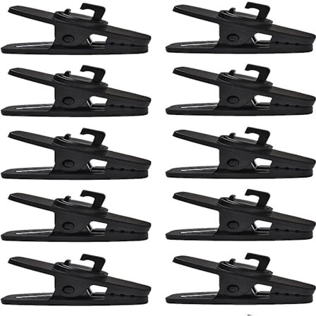 10 stk. sorte hodetelefonklips, hodetelefonklips med 360 graders dreibar kabel, passer til de fleste Monster, Sony, Sennheiser og Plantronics 