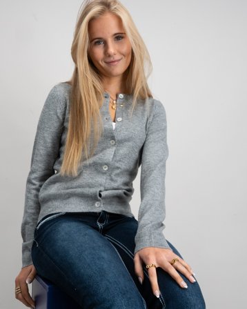 RYVLS Cloé Soft Knit L/S Cardigan Szary Swetry Dziewczynki - Kids Brand Store