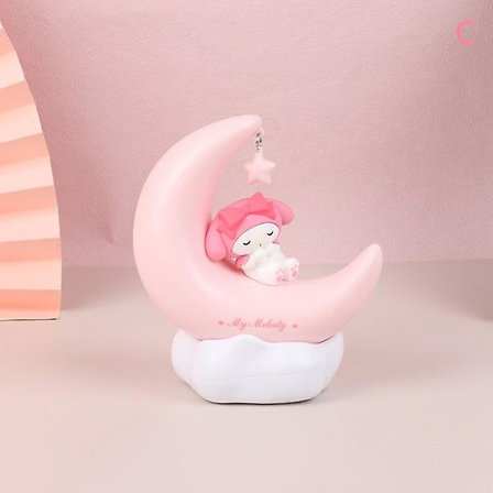 Måne LED-lys Anime Kuromi Cinnamonroll Ornament Nattlampe