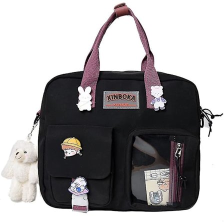 Skoleveske Kawaii Ryggsekk Estetisk Med Søte Tilbehør Vedheng,