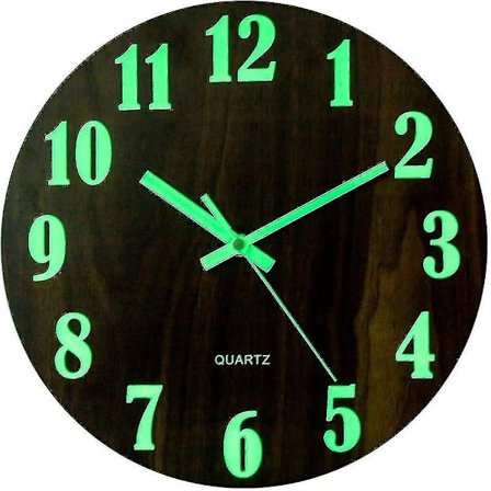 Ljus väggklocka, modern dekorativ tyst väggklocka, stor urtavla med 30 cm