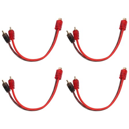 4 stk. Bil RCA 1 Hun 2 Han Adapter Y Splitter Højttaler Audio Kabel 20 cm Lang til Enhed med 3,5 mm Jack