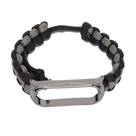 Xiaomi Mi Band 6 5 NFC Udskiftningsarmbånd Justerbar Paraply Snor Sort Grå