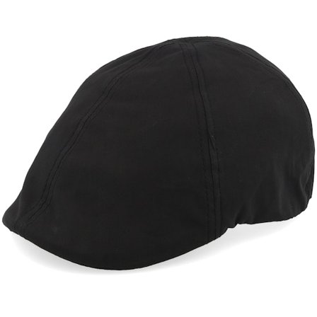 Upfront - Preto flatcap Boné - Astan Stretch Sixpence Flat Cap @ Hatstore