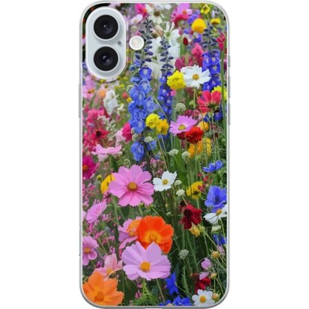 Kompatibelt Mobildeksel til Apple Apple iPhone 16 Plus Blomstrete mobildeksel med sommerlig eng og naturmotiv