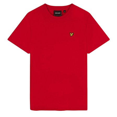 Lyle & Scott Herr Enfärgad T-shirt med Rund Hals S Röd