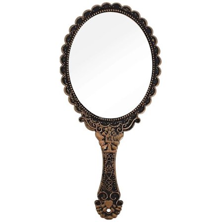 Vintage Bronze Håndspejl med Håndtag til Kvinder, Rejser, Hjem