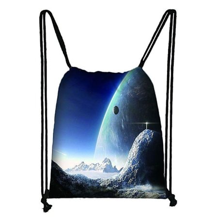 Starry Sky Löparväska med Dragsko Gymväska Skola Yoga Vandring Sportryggsäck (Starry Sky-8)