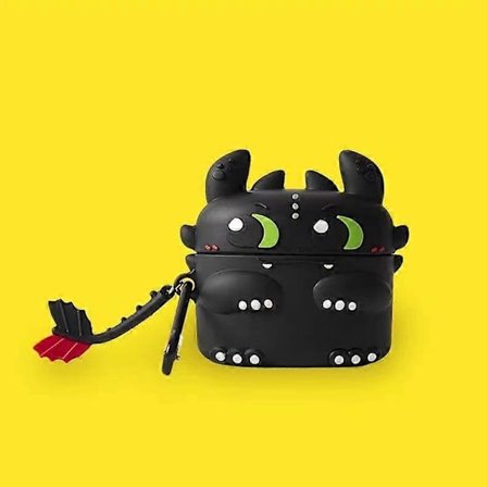 Yöllinen paha söpö sarjakuva kuulokekotelo, AirPods New 3(4) langaton Bluetooth-kuulokkeiden silikonikotelo.